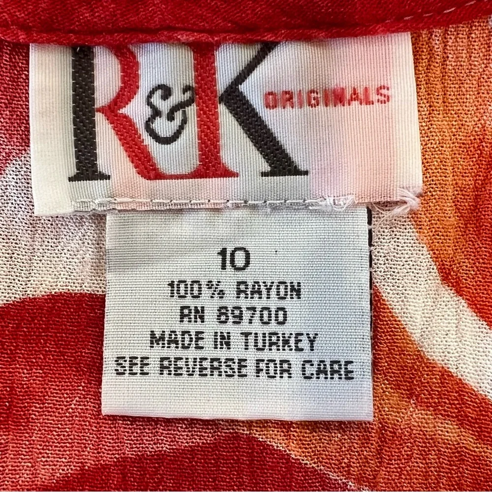 Vintage 90s R&K Originals Women’s 10 Floral Maxi Dress Gauze Stretch Fits 6 8 S - Picture 13 of 14